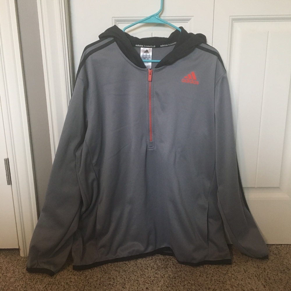 Adidas pullover hooded jacket, EUC